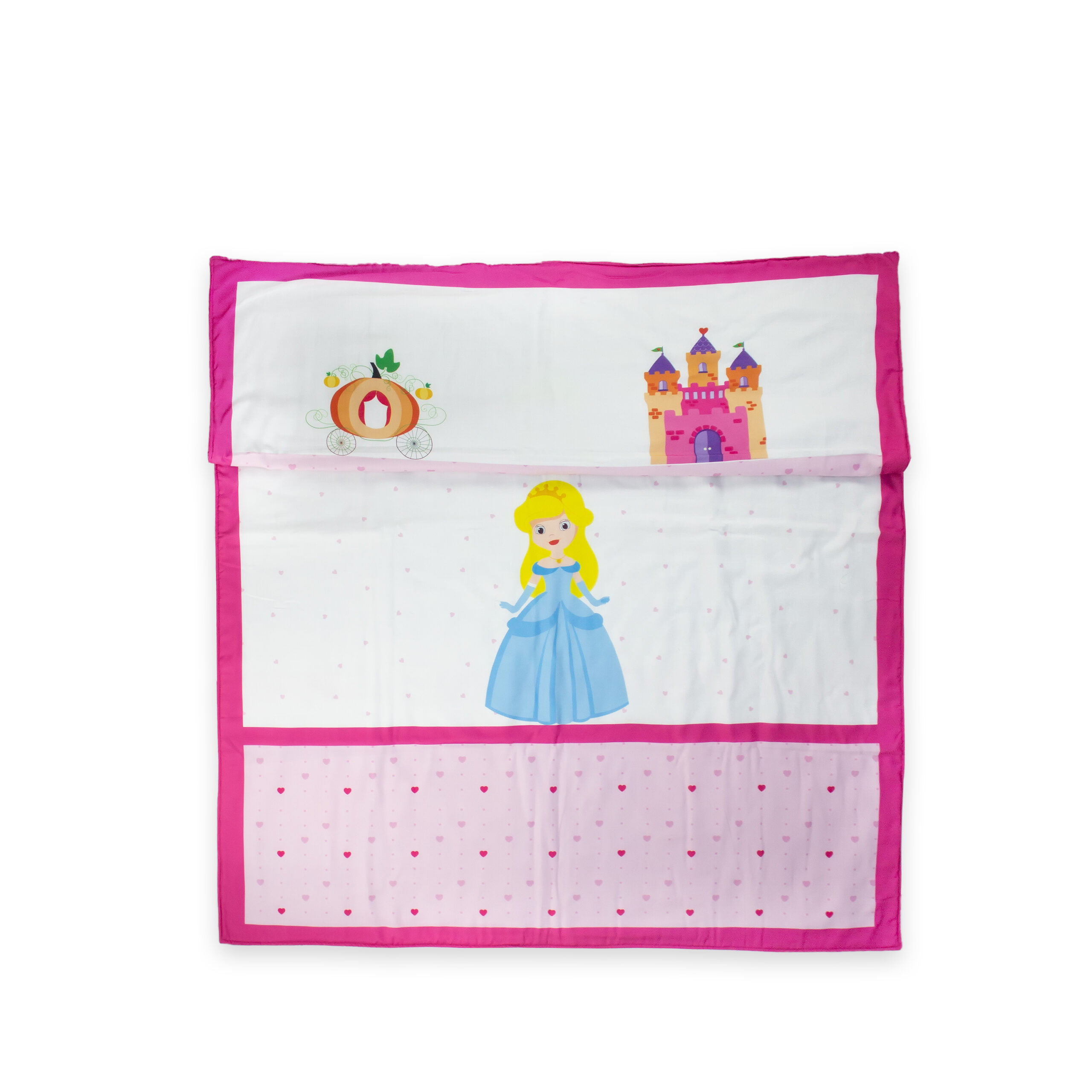pimsa india new born cotton multilayer breathable baby blanket dohar for gifting pink color doll theme folded view