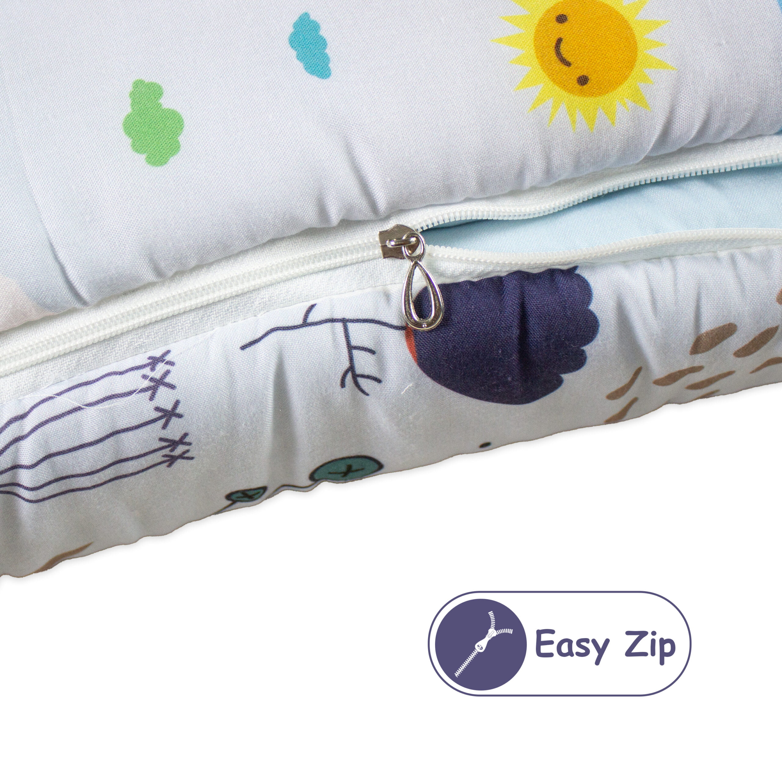 pimsa india Extra Fluffy Sleeping Bag and Convertible for new Born Baby blue color animal theme close up with stich