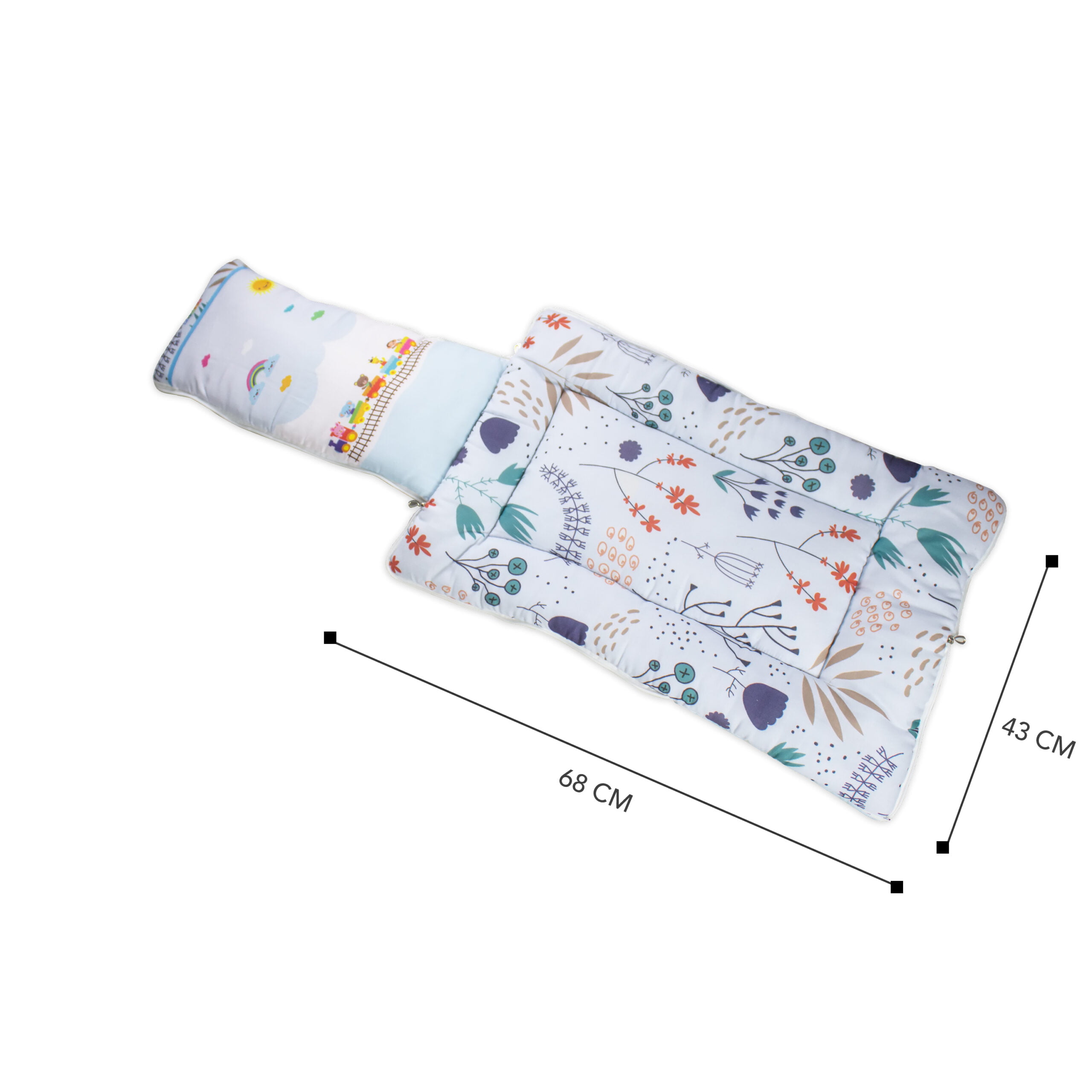 pimsa india Extra Fluffy Sleeping Bag and Convertible for new Born Baby blue color animal theme dimension details