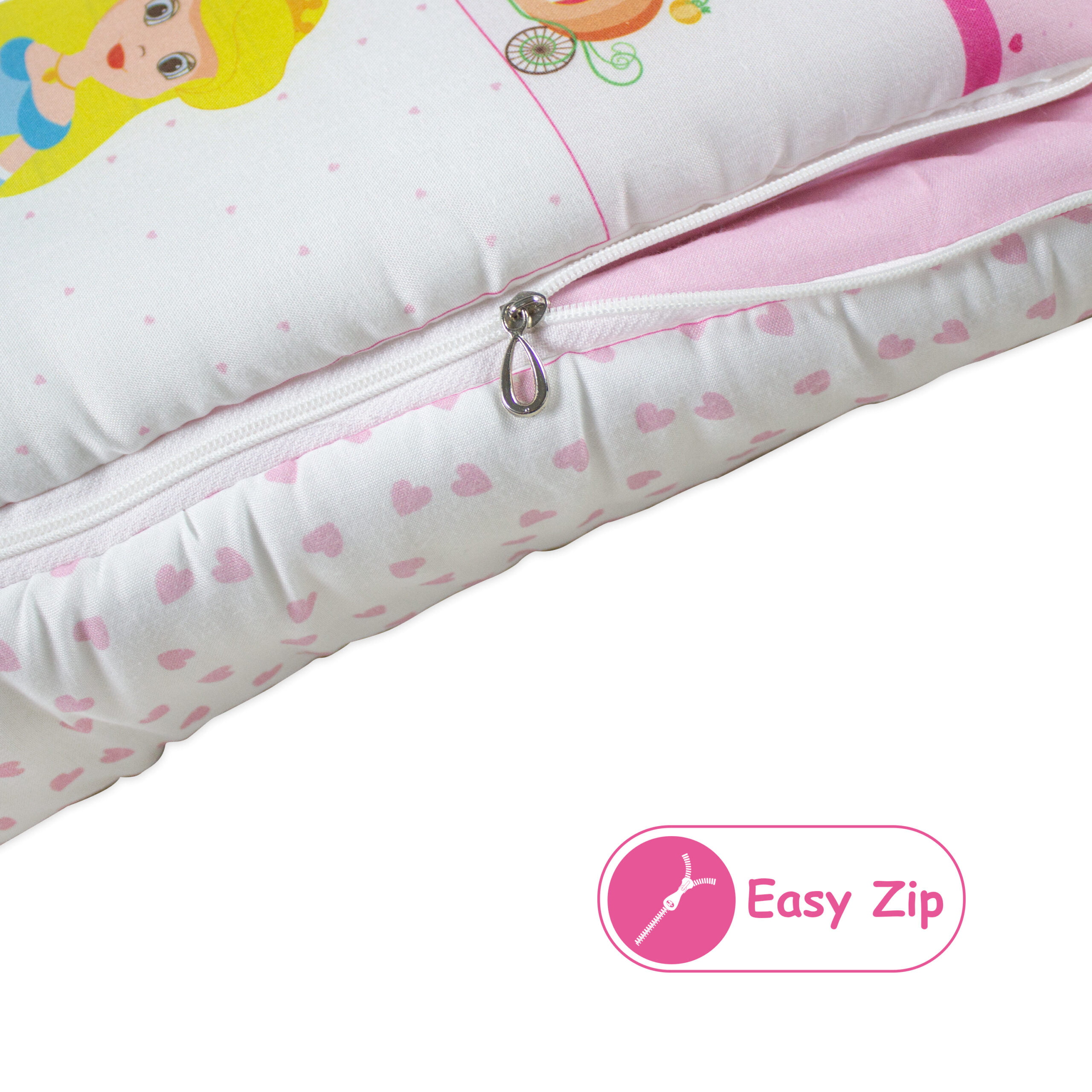 pimsa india Extra Fluffy Sleeping Bag and Convertible for new Born Baby pink color doll theme close up with stich