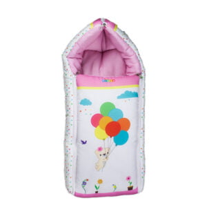 PIMSA Baby Quilt/Sleeping Bag for New Born | Extra Fluffy Convertible Sleeping Mattress | Ballon Design (0 to 12 Months, 68 X 43 cm)