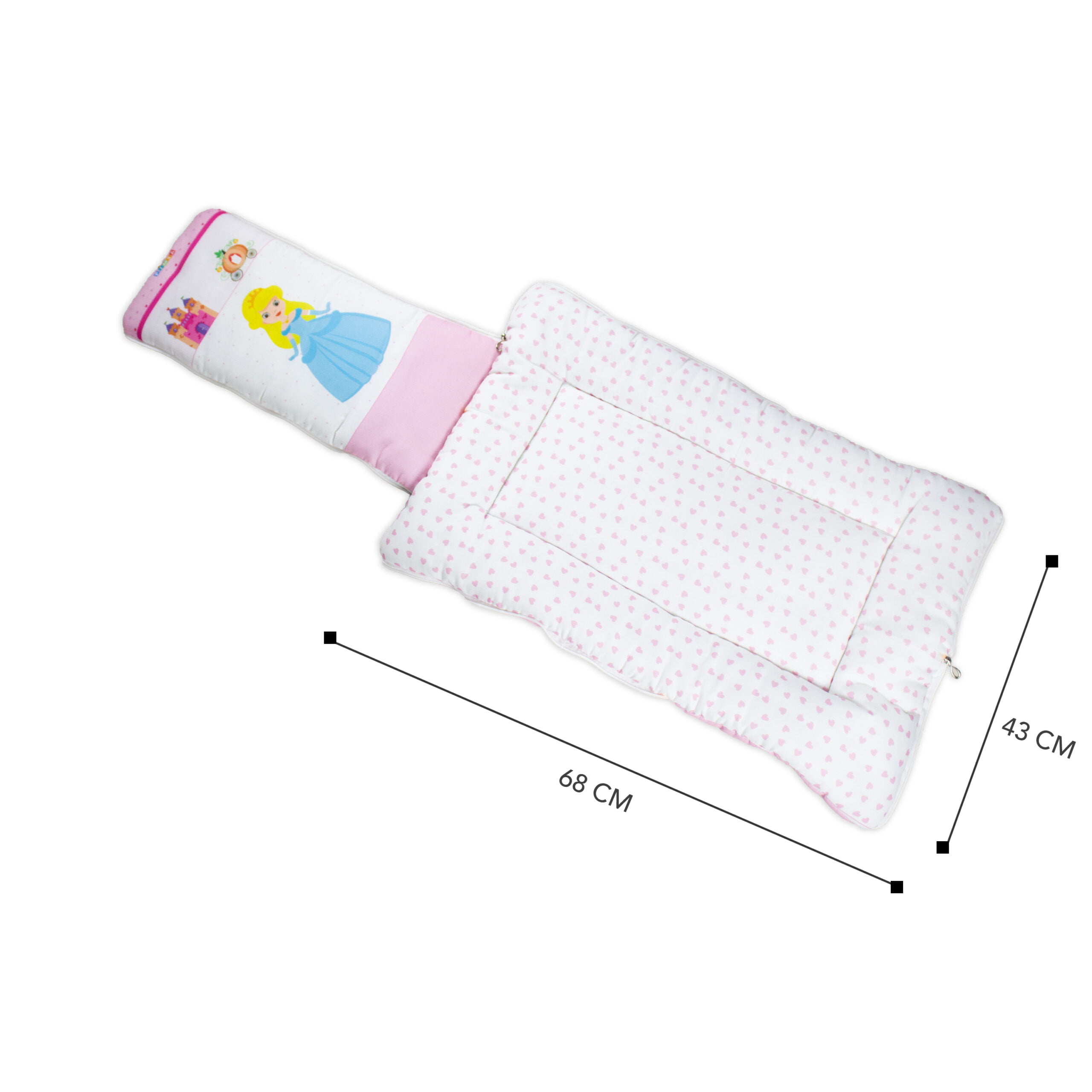 pimsa india Extra Fluffy Sleeping Bag and Convertible for new Born Baby pink color doll theme dimension details