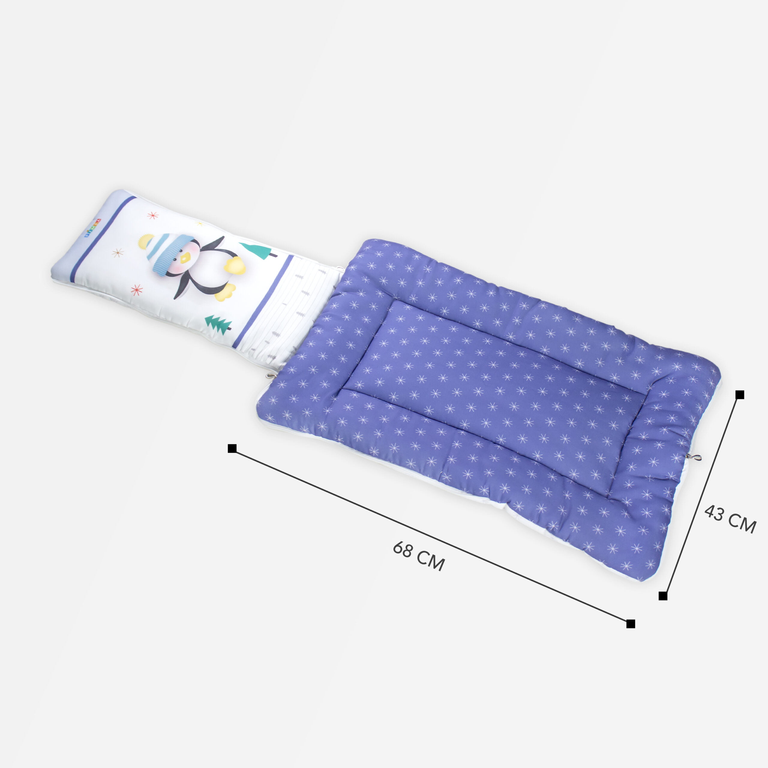 pimsa india Extra Fluffy Sleeping Bag and Convertible for new Born Baby blue color penguin theme dimension details