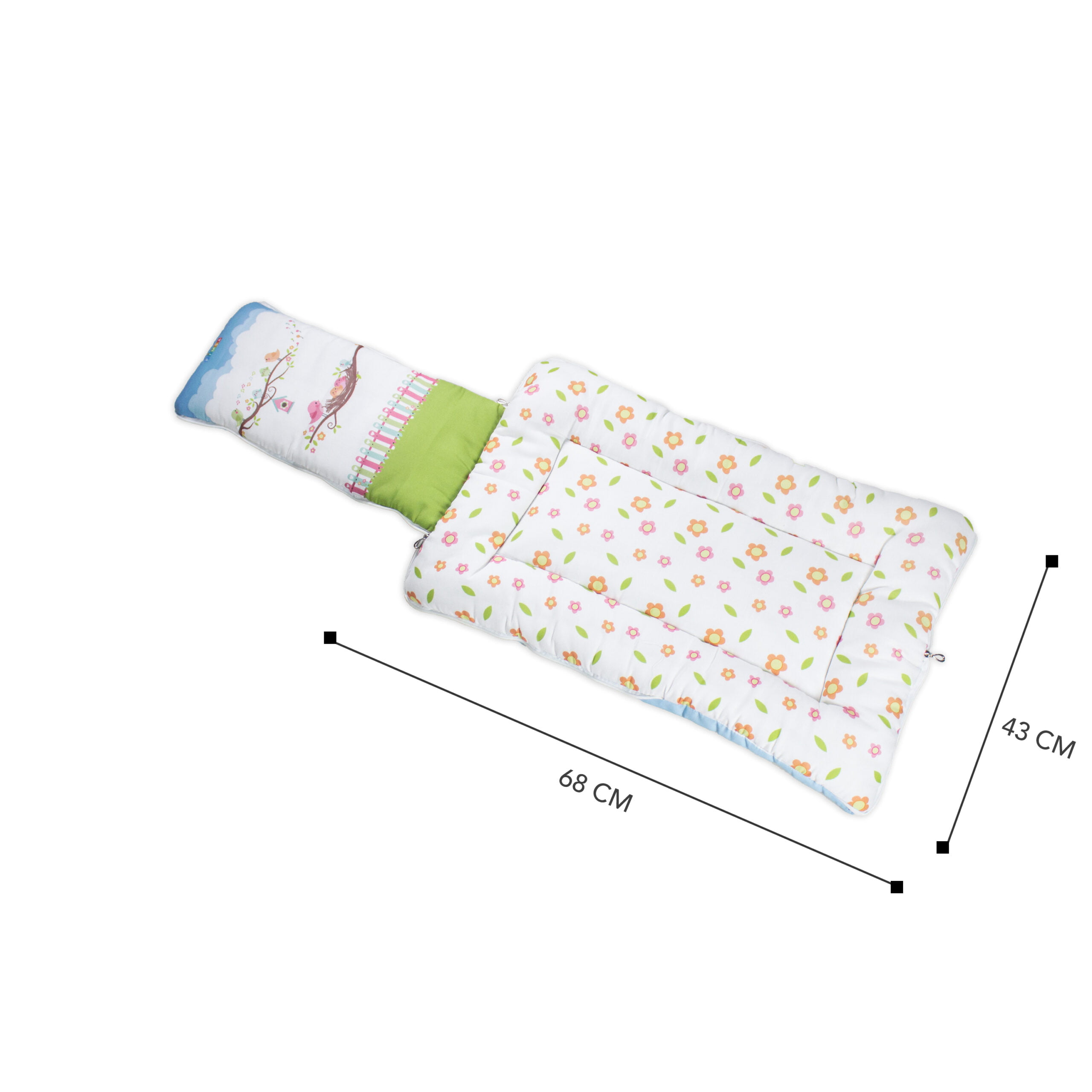 pimsa india Extra Fluffy Sleeping Bag and Convertible for new Born Baby light blue color sparrow theme dimension details